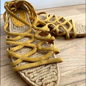 Yellow Miu Miu suede sandales!